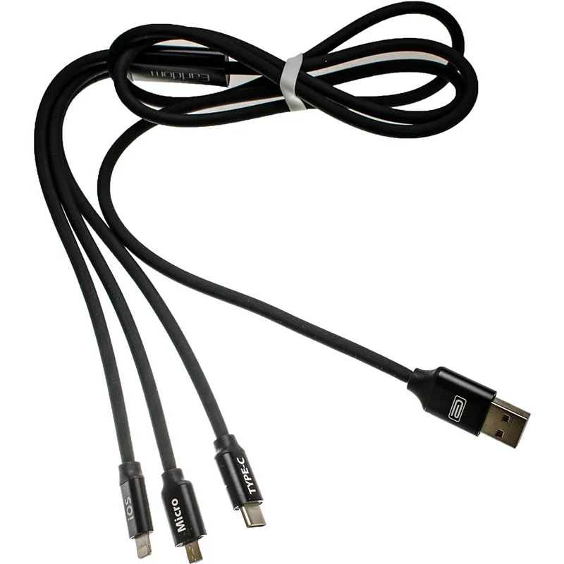 کابل تبدیل USB به Micro USB/لایتنینگ/ TYPE-C  ارلدم مدل 3in1 به طول 1.2متر
