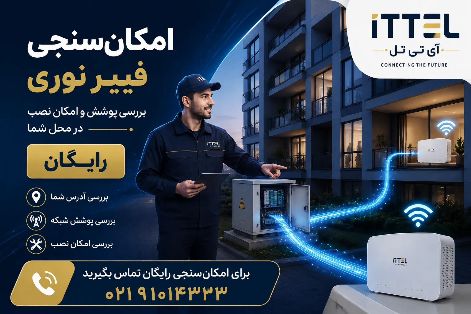 نحوه امکان سنجی فیبر نوری توسط آی تی تل به چه صورت هست؟